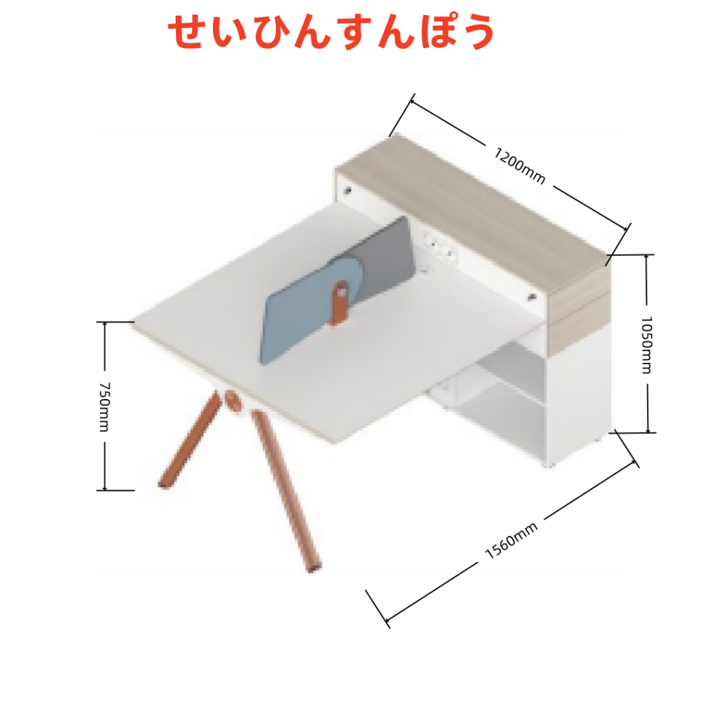 ユーゲルシリーズdタイプ スタッフデスク 豊林e0グレード ロック付き引出し アルミニウム薄縁