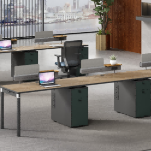 格調aタイプ スタッフデスク 豊林e0グレード アルミニウム拉丝反転線蓋 宝鋼鋼架脚