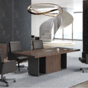 明哲シリーズ会議机 上思華林e0級基材 天然胡桃木皮 华润哑光pu塗料 輸入五金