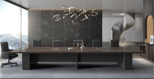 明哲シリーズ会議机 上思華林e0級基材 天然胡桃木皮 华润哑光pu塗料 輸入五金