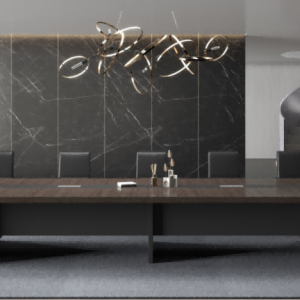 明哲シリーズ会議机 上思華林e0級基材 天然胡桃木皮 华润哑光pu塗料 輸入五金