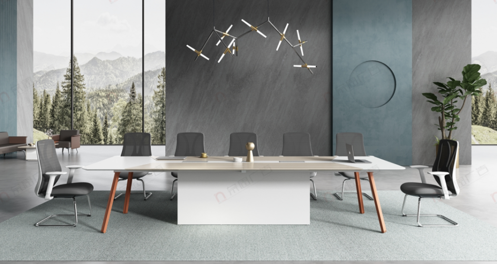  ユーガーシリーズ 会議用テーブル 豊林e0級環境保護刨花板 ドイツ夏特化粧紙 オフィス家具