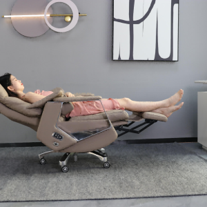 電動リクライニング 本革オフィスチェア マッサージ付き 通気性 長時間使用対応