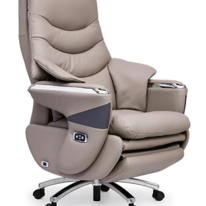 d300 高品質頭層本革 電動スマートオフィスチェア 高強度メッキ脚 安全耐用