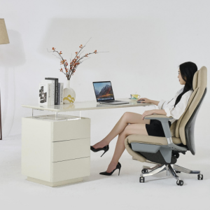 ad5シリーズスマート電動オフィスチェア｜1.5cm厚環境対応木材、アルミニウム合金肘掛け、高級牛皮、sgs認証ガスリフト、700#メッキ脚、静音puキャスター