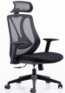 275シリーズ人体工学椅 尾板付き単機能シャーシ 黒色ネットフレーム ナイロン五星脚 高密度定型綿座面