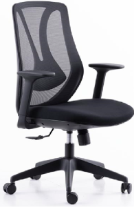 275シリーズ人体工学椅 尾板付き単機能シャーシ 黒色ネットフレーム ナイロン五星脚 高密度定型綿座面