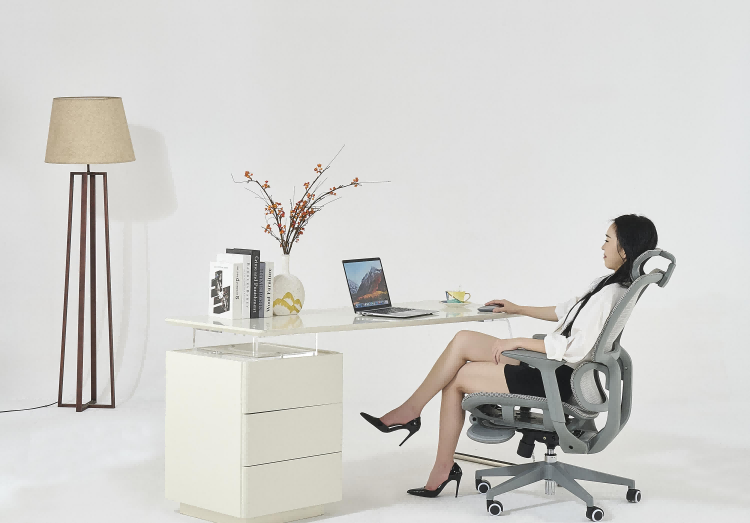 a985シリーズ人体工学午休椅 全輸入特網 4段ロックシャーシ 700#灰膠pp脚 sgs認証85#ガススプリング 午休用オフィスチェア