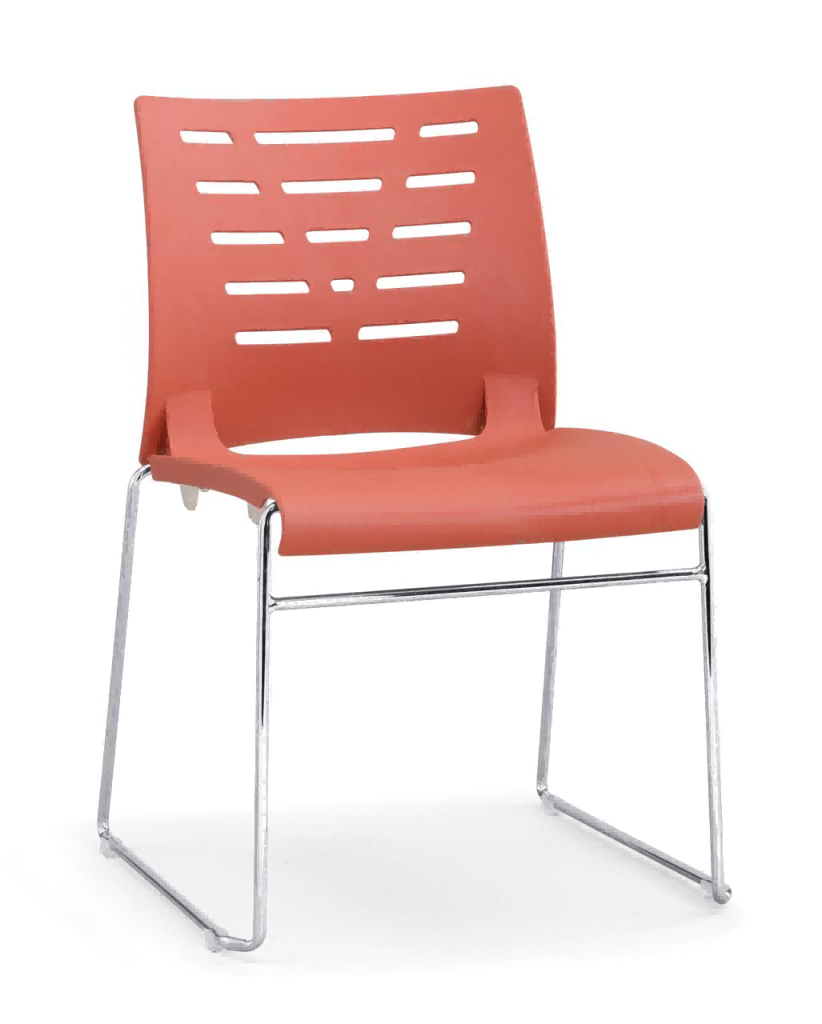 wk011シリーズトレーニング商談会議チェア 2.0mm電気メッキ椅架 pp加繊一体射出成形 5色選択可能