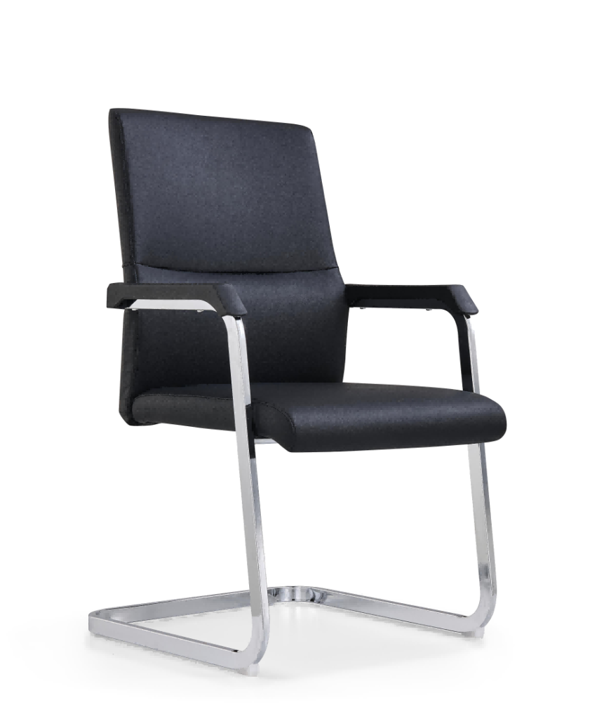 d211シリーズ会議チェア｜メッキフレーム1.5mm、高品質キャットスクラッチレザー