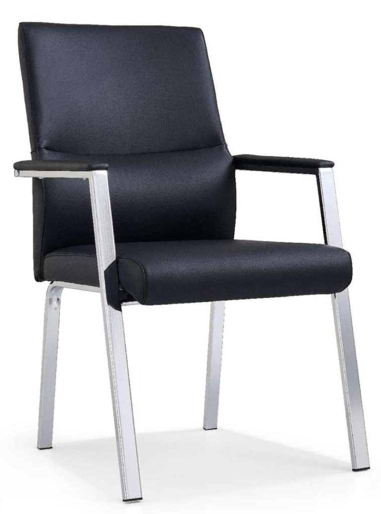 d211シリーズ会議チェア｜メッキフレーム1.5mm、高品質キャットスクラッチレザー