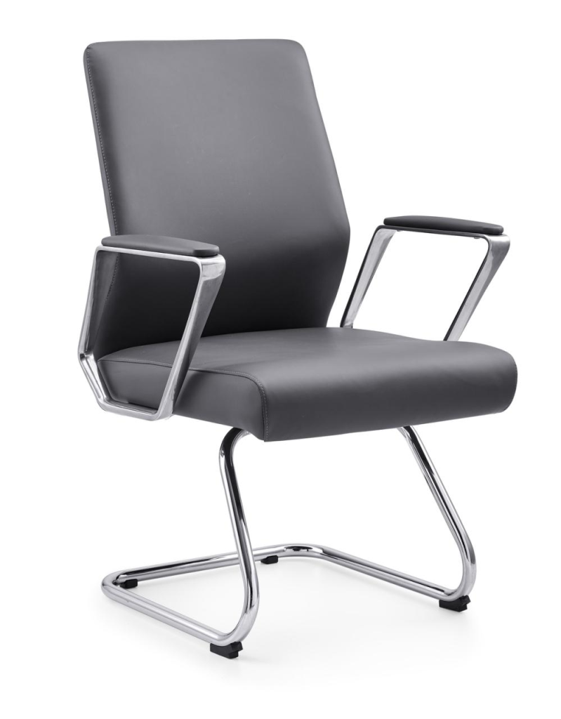 d1110シリーズ会議チェア｜メッキフレーム2.0 3.5mm、高密度スポンジ、レザー表面