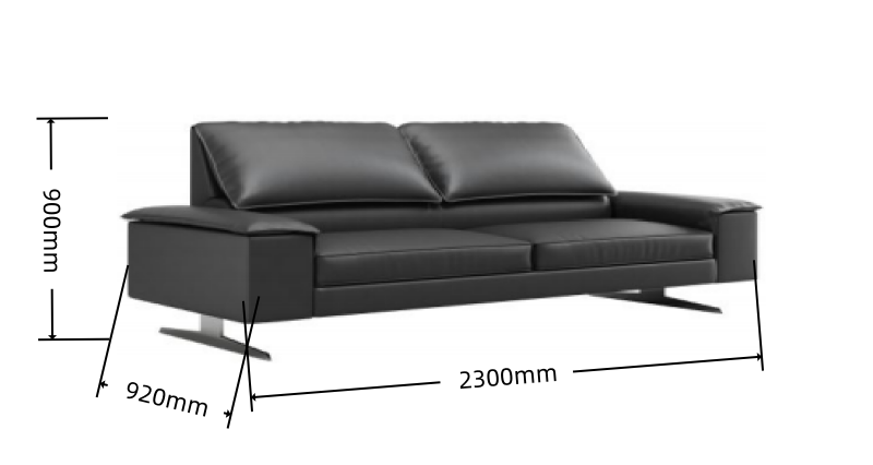 エイプリー社長ソファ｜实木フレーム、ヒューマンエンジニアリングデザイン、防汚牛皮