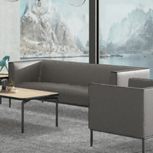 s2086シリーズオフィスレセプションソファ 高級超繊維レザー デュポン高密度高反発スポンジ 人体工学設計