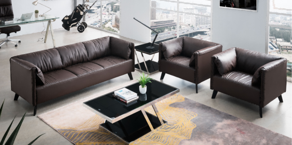 wd2129シリーズオフィスレセプションソファ イタリア輸入「サンシャイン」ブランド牛皮 デュポン高密度高反発スポンジ 人体工学設計