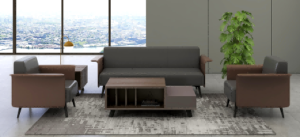 wd1902シリーズオフィスレセプションソファ 高級超繊維レザー デュポン高密度高反発スポンジ 人体工学設計