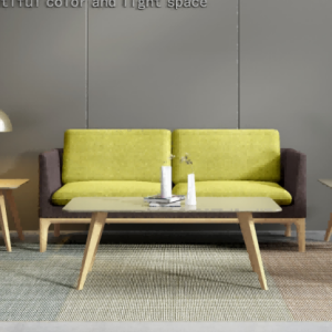 wd2047シリーズオフィスレセプションソファ 中国高級ブランド「ハイフェイラー」a級フリース生地 デュポンスポンジ 原木色木脚