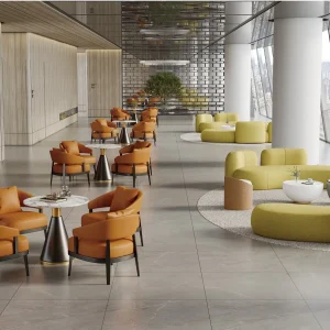 s6023シリーズオフィスレストエリアソファ 高品質テディフリース仕上げ 高密度環境保護発泡スポンジ プラスチック固定フットパッド