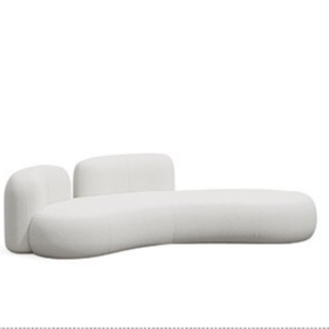 s6023シリーズオフィスレストエリアソファ 高品質テディフリース仕上げ 高密度環境保護発泡スポンジ プラスチック固定フットパッド