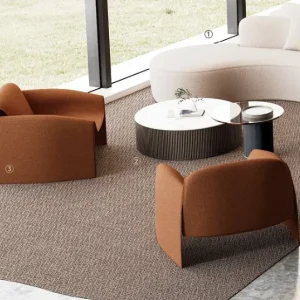 s6021シリーズオフィスレジャーエリアソファ 高品質テディフリース布張り 高密度環境保護発泡スポンジ プラスチック固定脚垫