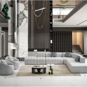 s6039シリーズオフィスレジャーエリアソファ 高品質シェニール布張り 高密度環境保護発泡スポンジ 自由組み合わせ可能