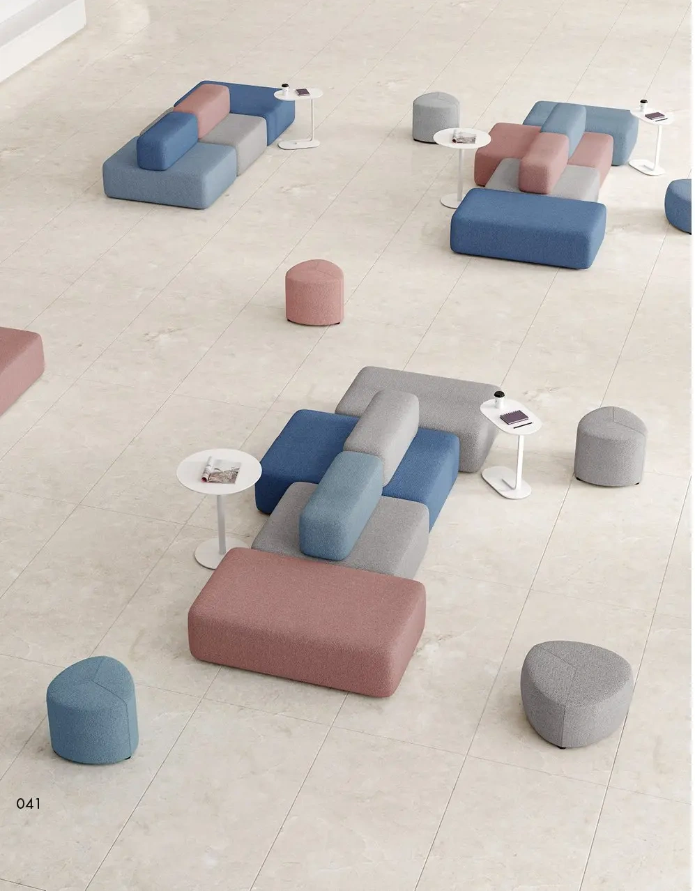 s6074シリーズオフィスレジャーエリアソファ 高品質西皮/布張り 高密度環境保護発泡スポンジ プラスチック脚垫