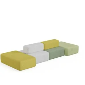 s6074シリーズオフィスレジャーエリアソファ 高品質西皮/布張り 高密度環境保護発泡スポンジ プラスチック脚垫