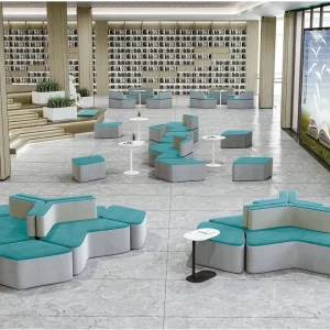 s6055シリーズオフィスレジャーエリアソファ 異形セットソファ puレザー/ファブリック生地 高密度環境配慮型スポンジ