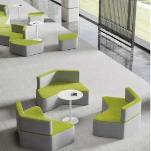 s6055シリーズオフィスレジャーエリアソファ 異形セットソファ puレザー/ファブリック生地 高密度環境配慮型スポンジ