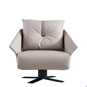 x3105シリーズオフィスレジャーチェア 高品質puレザー饰面 羽毛充填可動ソフトパッド 自由回転黒色スプレー四脚