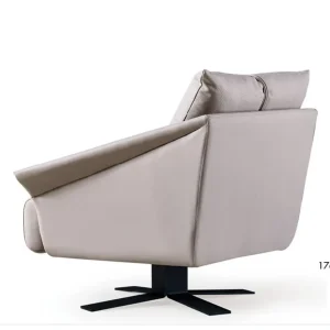 x3105シリーズオフィスレジャーチェア 高品質puレザー饰面 羽毛充填可動ソフトパッド 自由回転黒色スプレー四脚