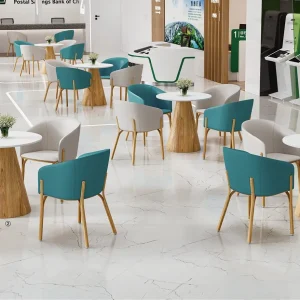 x3140シリーズオフィスレジャー商談チェア 高品質puレザー饰面 高密度環境配慮型スポンジ 鉄骨木目色四脚