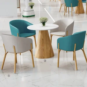 x3140シリーズオフィスレジャー商談チェア 高品質puレザー饰面 高密度環境配慮型スポンジ 鉄骨木目色四脚