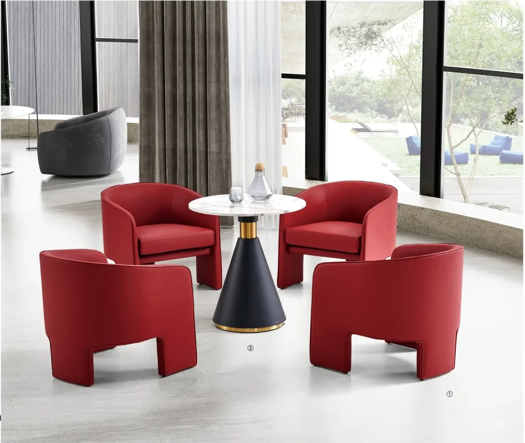 x3142シリーズオフィスレジャー商談チェア 高品質puレザー饰面 高密度環境配慮型スポンジ ファッション個性的デザイン