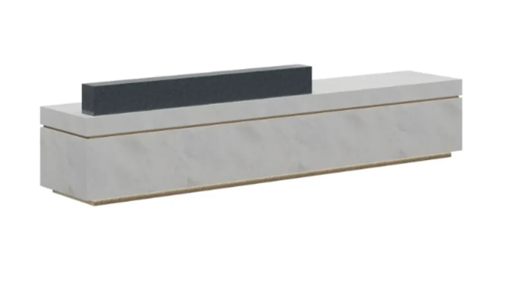 アイランドシリーズ フロントレセプションデスク 豊林e0級mfc板＋中密度繊維板 ドイツ夏特化粧紙 冠輝金具