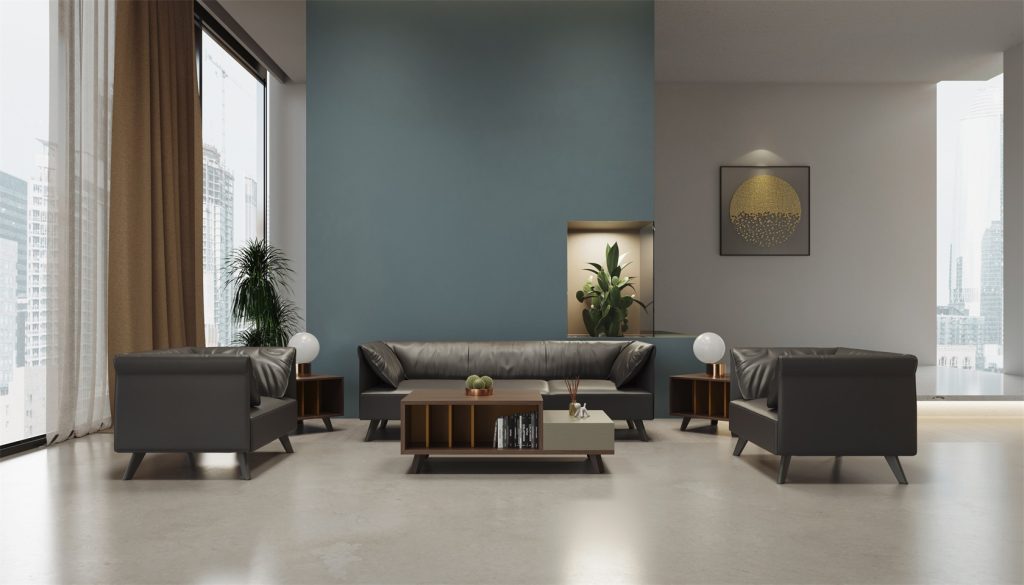 ベントレーシリーズ オフィスコーヒーテーブル 豊林e0級高密度パーティクルボード ドイツ製仕上げシート 高級金具