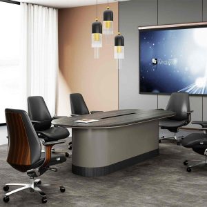 浩睿シリーズ会議机 タイ・グレーイメージ木皮 上思華林e0級 百隆/bmb五金 华润pu塗料