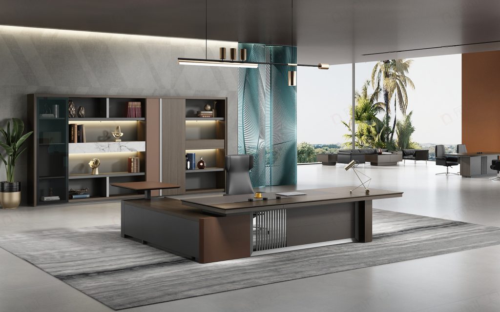 領御シリーズ社長執務机 国際ブランド素材 多機能モジュール ハイエンドオフィス家具