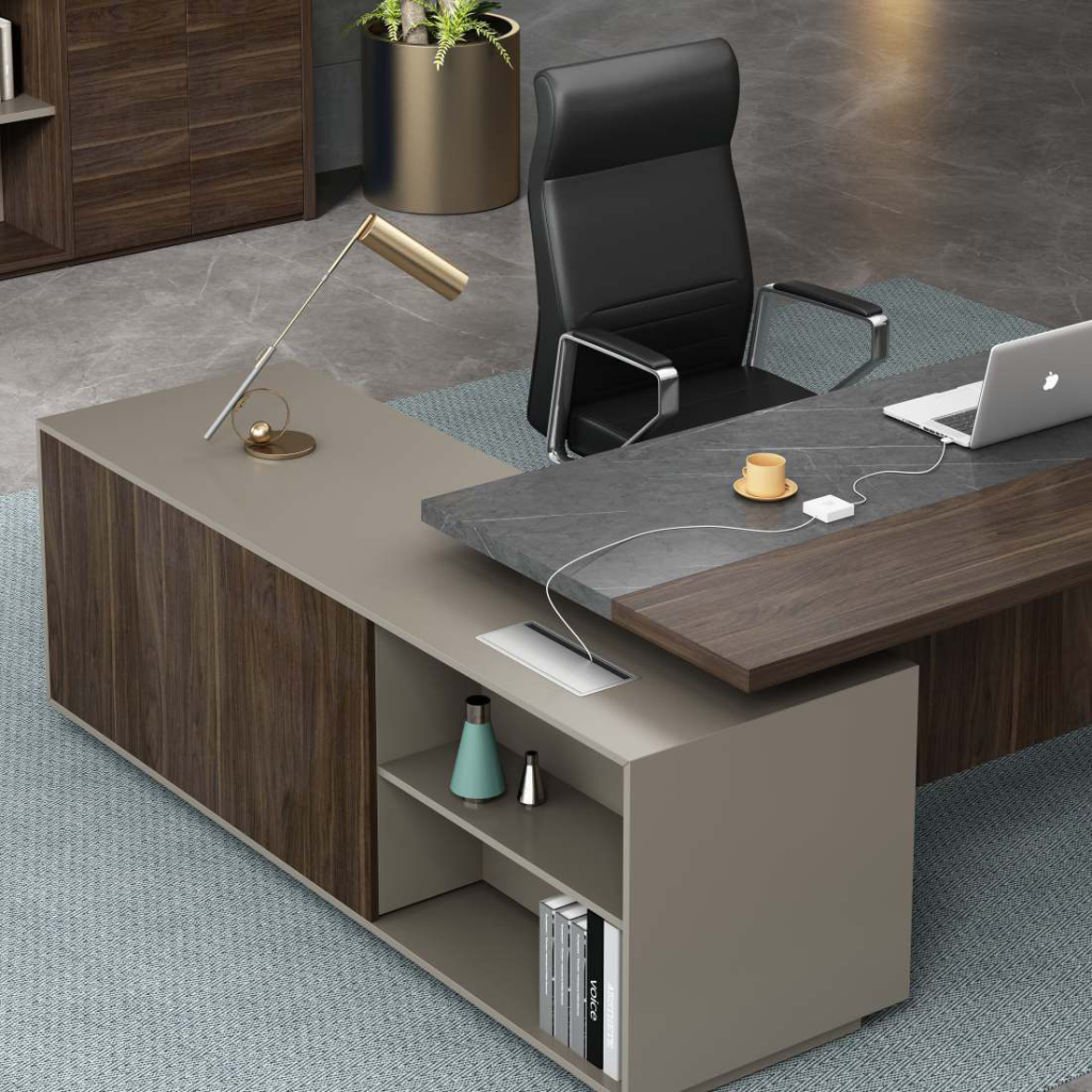 オークシリーズ 高級エグゼクティブ行政デスク 豊林e0グレード高密度パーティクルボード ラミノ接続