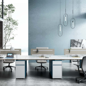 ピーターシリーズaタイプ スタッフデスク 豊林e0グレード ノーハンドルデザイン 宝鋼鋼架脚