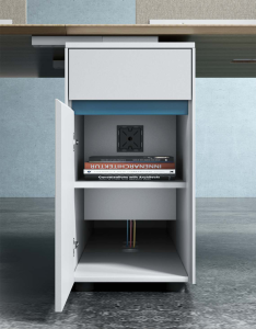 ピーターシリーズaタイプ スタッフデスク 豊林e0グレード ノーハンドルデザイン 宝鋼鋼架脚