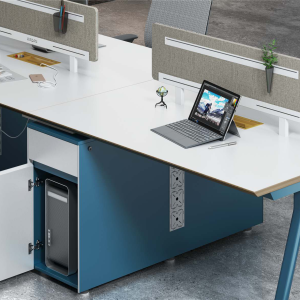 ピーターシリーズaタイプ スタッフデスク 豊林e0グレード ノーハンドルデザイン 宝鋼鋼架脚