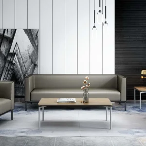 ピーターシリーズ オフィスコーヒーテーブル 豊林e0級高密度パーティクルボード ドイツ夏特化粧紙 単板工芸25mm 角丸加工