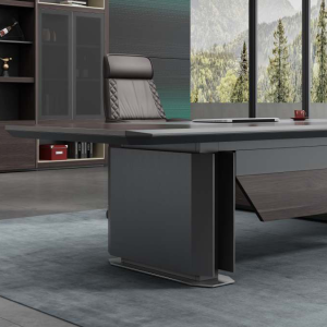 ハイエンドエグゼクティブ桌 聖御シリーズ 耐刮熱・耐高温超極細繊維表面 隠し式取っ手 一体型多機能ソケット 高級オフィス家具