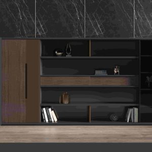 明哲シリーズ ブックケース ファイルキャビネット 上思華林e0級mdf 天然クルミ木皮 華潤マットポリエステル塗料