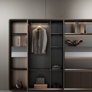 浩然シリーズ ブックケース ファイルキャビネット 上思華林e0級mdf 北米黒クルミ木皮 華潤pu塗料